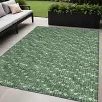 Photo of Sage Geometric Washable Non Skid Indoor Outdoor Area Rug