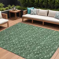 Photo of Sage Geometric Washable Non Skid Indoor Outdoor Area Rug