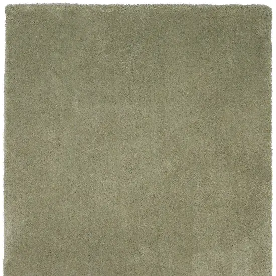 Sage Green Shag Hand Woven Area Rug Photo 6