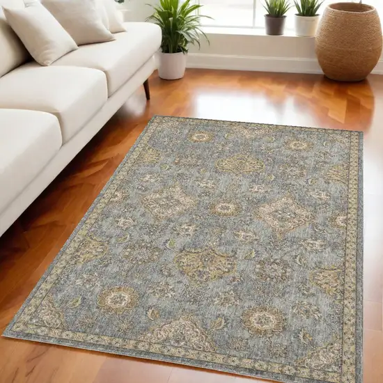 Sage Green Machine Woven Traditional Indoor Area Rug Photo 1