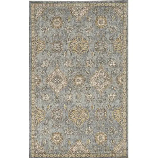 Sage Green Machine Woven Traditional Indoor Area Rug Photo 2