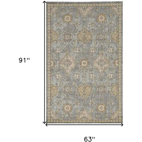 Sage Green Machine Woven Traditional Indoor Area Rug Photo 3