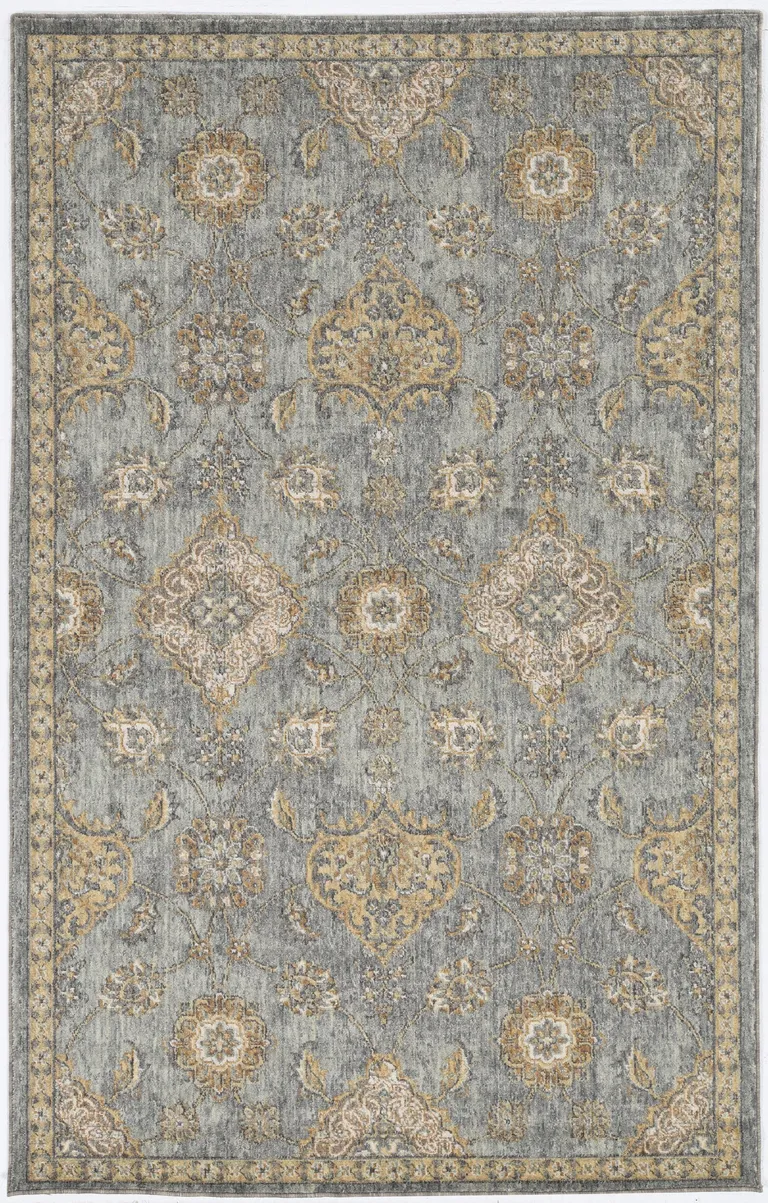 Sage Green Machine Woven Vintage Traditional Indoor Accent Rug Photo 1