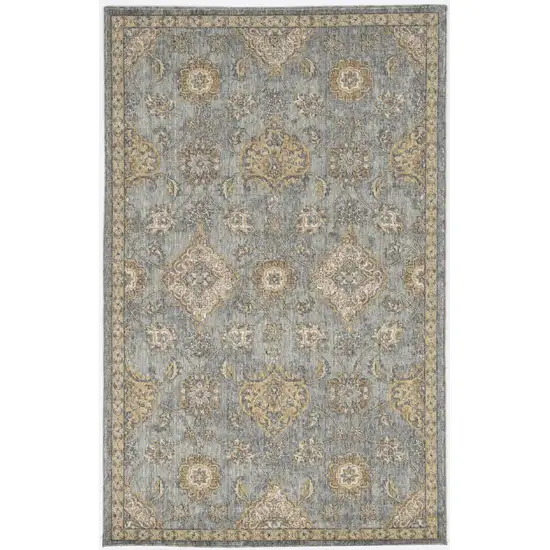 Sage Green Machine Woven Vintage Traditional Indoor Accent Rug Photo 1