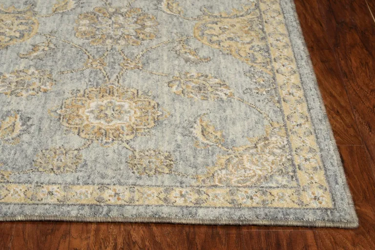 Sage Green Machine Woven Vintage Traditional Indoor Accent Rug Photo 3