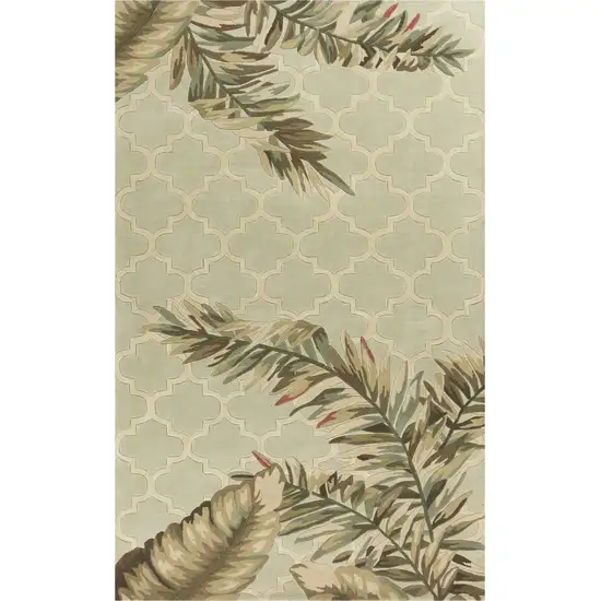 Sage Green Wool Handmade Area Rug Photo 1