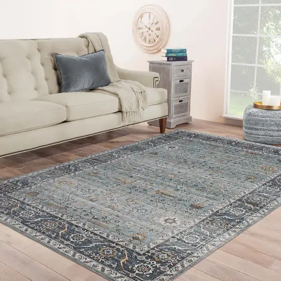 Sage Oriental Power Loom Stain Resistant Area Rug Photo 3