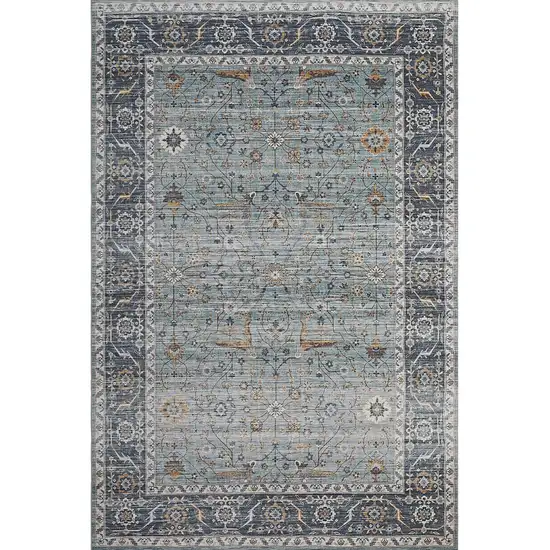 Sage Oriental Power Loom Stain Resistant Area Rug Photo 1