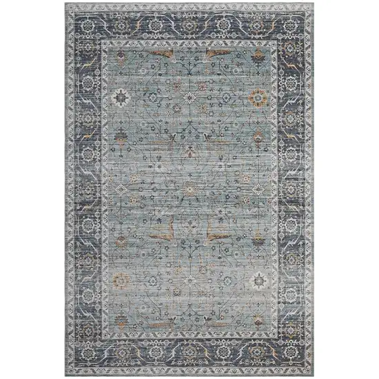 Sage Oriental Power Loom Stain Resistant Area Rug Photo 1