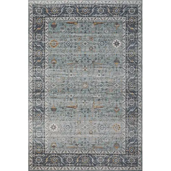 Sage Oriental Stain Resistant Area Rug Photo 5