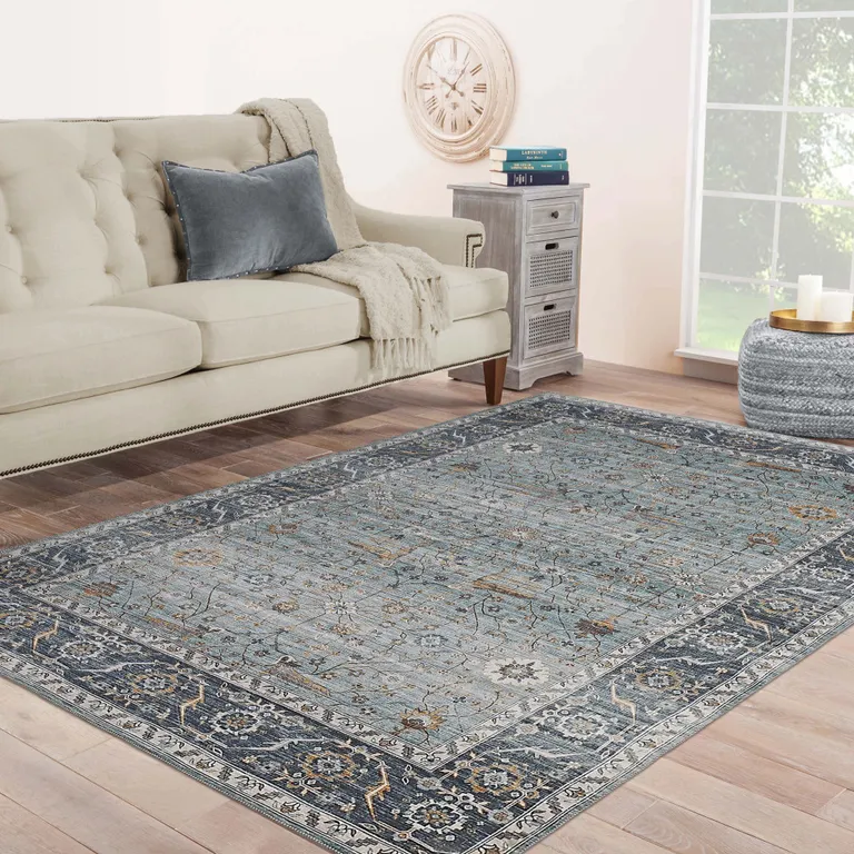 Sage Oriental Stain Resistant Area Rug Photo 5