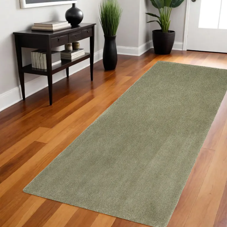 Sage Plain Runner Rug Photo 4