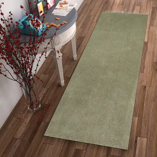 Sage Plain Runner Rug Photo 4