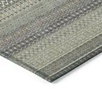 Photo of Sage Striped Washable Non Skid Indoor Outdoor Area Rug