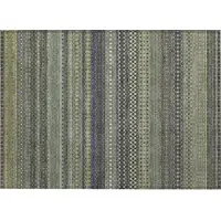 Photo of Sage Striped Washable Non Skid Indoor Outdoor Area Rug