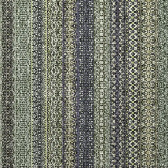 Sage Striped Washable Non Skid Indoor Outdoor Area Rug Photo 5