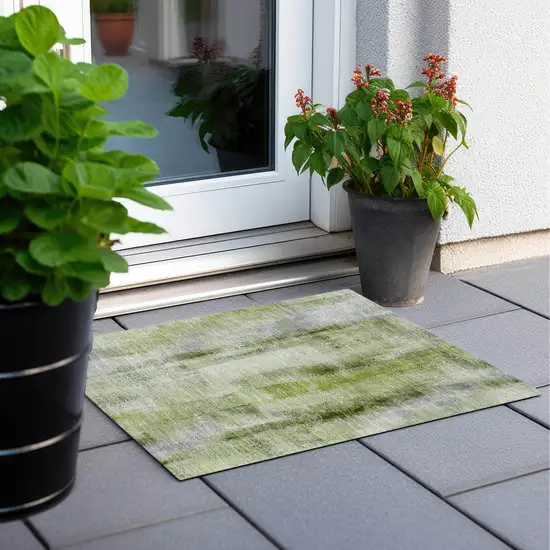 Sage Washable Non Skid Indoor Outdoor Area Rug Photo 8