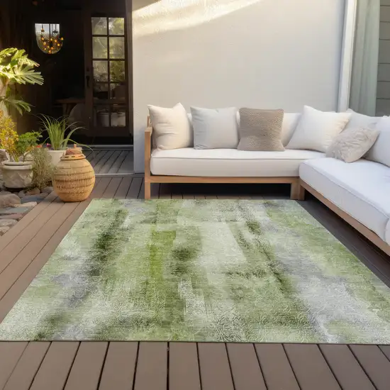 Sage Washable Non Skid Indoor Outdoor Area Rug Photo 9