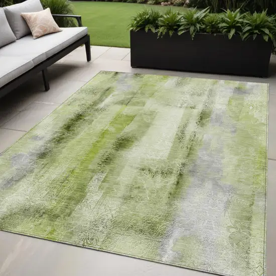 Sage Washable Non Skid Indoor Outdoor Area Rug Photo 1