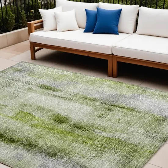 Sage Washable Non Skid Indoor Outdoor Area Rug Photo 1