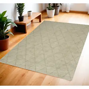 Photo of Sage Wool Geometric Area Rug