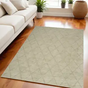 Photo of Sage Wool Geometric Area Rug