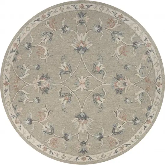 Sage and Cream Filigree Area Rug Photo 1