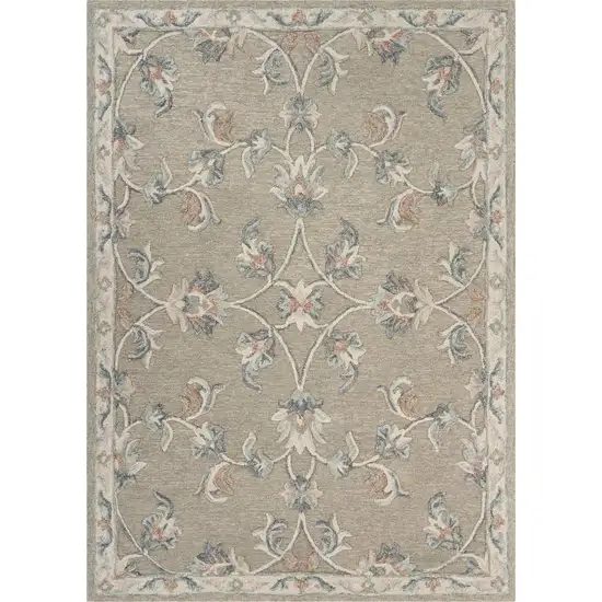 Sage and Cream Filigree Area Rug Photo 1