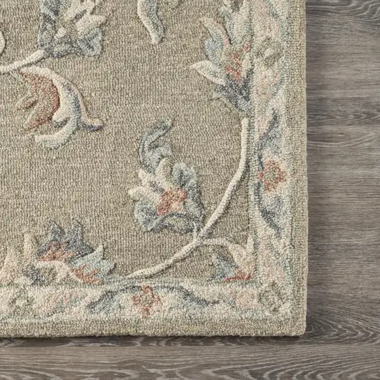 Sage and Cream Filigree Area Rug Photo 6