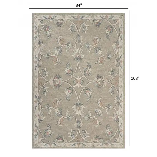 Sage and Cream Filigree Area Rug Photo 7