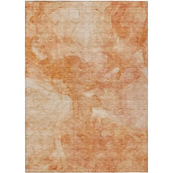 Salmon Peach And Ivory Nautical Washable Indoor Outdoor Area Rug Photo 2