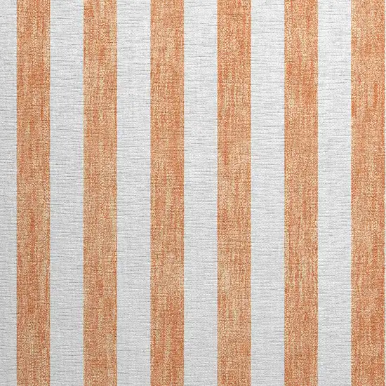 Salmon Striped Washable Non Skid Indoor Outdoor Area Rug Photo 6