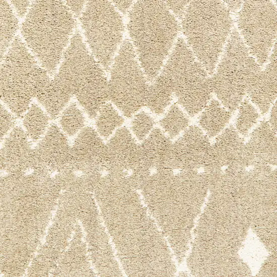 Sand And Ivory Geometric Power Loom Stain Resistant Area Rug Photo 7