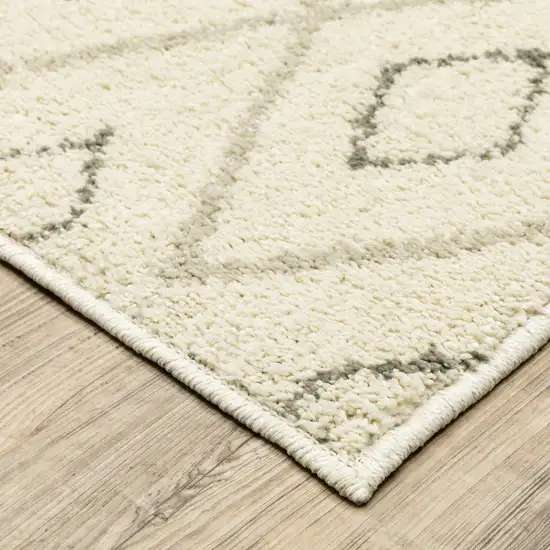 Sand Ash Grey And Ivory Geometric Power Loom Stain Resistant Area Rug Photo 5