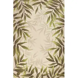 Photo of Sand Beige Hand Hooked UV Treated Bordered Coastal Sea Grass Indoor Outdoor Accent Rug