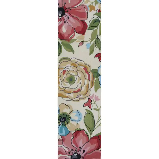 Sand Floral Runner Rug Photo 1