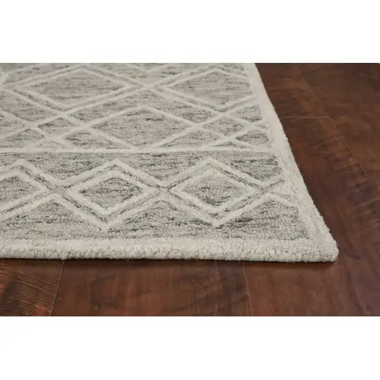 Sand Geometric Diamond Wool Area Rug Photo 4