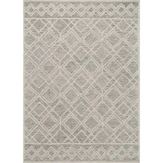 Sand Geometric Diamond Wool Indoor Area Rug Photo 1