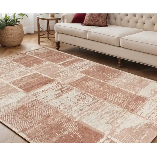 Sand and Ivory Geometric Power Loom Area Rug Photo 1