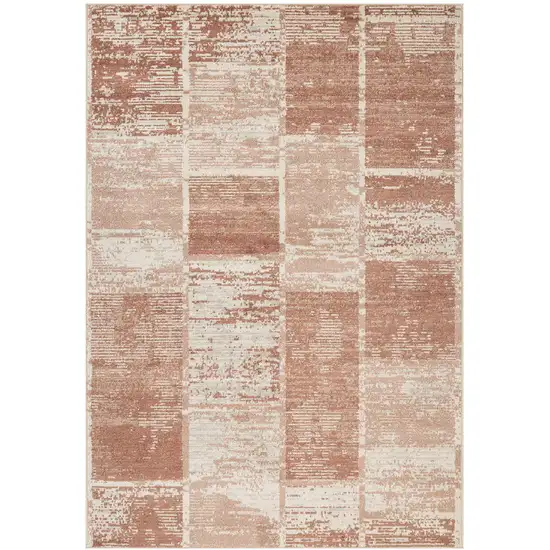 Sand Geometric Power Loom Area Rug With Fringe Photo 1