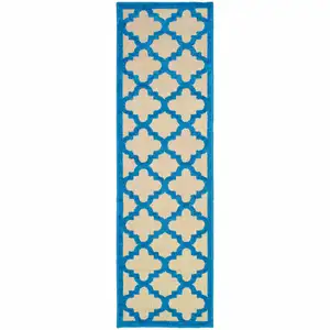 Photo of Sand Geometric Stain Resistant Indoor Outdoor Area Rug