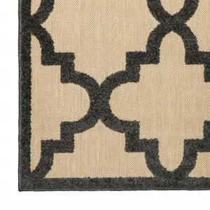 Photo of Sand Geometric Stain Resistant Indoor Outdoor Area Rug