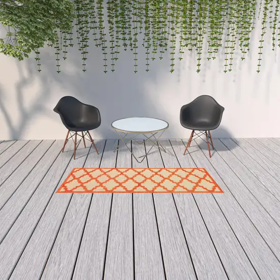 Sand Geometric Stain Resistant Indoor Outdoor Area Rug Photo 2