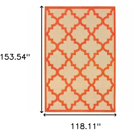 Sand Geometric Stain Resistant Indoor Outdoor Area Rug Photo 6