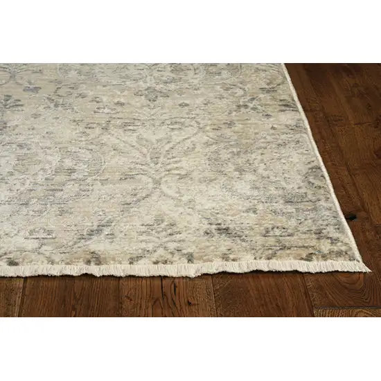 Sand Grey Machine Woven Distressed Vintage Traditional Indoor Area Rug Photo 2
