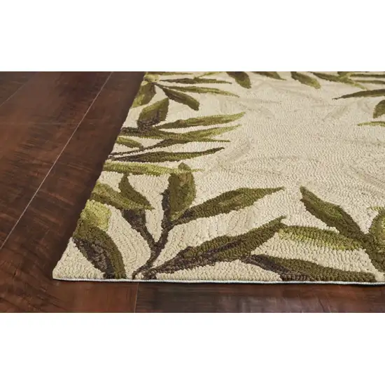 5' X 7' Sand Leaves Uv Treated Indoor Outdoor Area Rug Photo 4