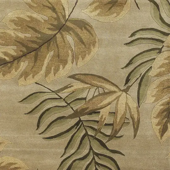 Sand Leaves Wool Area Rug Photo 2