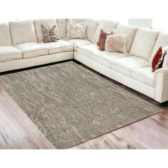 Sand Plain Wool Indoor Area Rug With Viscose Highlights Photo 1