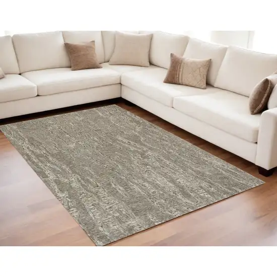 Sand Plain Wool Indoor Area Rug With Viscose Highlights Photo 1