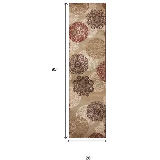 2' X 8' Sand Polypropylene Runner Rug Photo 3